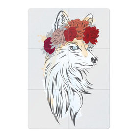 Магнитный плакат 2Х3 с принтом Лиса в Тюмени, Полимерный материал с магнитным слоем | 6 деталей размером 9*9 см | fox | животные | лиса | лисичка | лисы | осень | рыжая | фыр фыр | цветы
