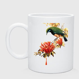 Кружка с принтом экзотическая птица в Тюмени, керамика | объем — 330 мл, диаметр — 80 мм. Принт наносится на бока кружки, можно сделать два разных изображения | весна | девушкам | птицы | цветы
