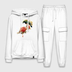 Мужской костюм хлопок с толстовкой с принтом экзотическая птица в Тюмени,  |  | весна | девушкам | птицы | цветы