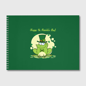 Альбом для рисования с принтом Ирландия в Тюмени, 100% бумага
 | матовая бумага, плотность 200 мг. | Тематика изображения на принте: clover | frog | green | happy st. patricks day | ireland | irish | moon | день святого патрика | зелёная | ирландец | ирландия | клевер | луна | лягушка | счастливый | шляпа