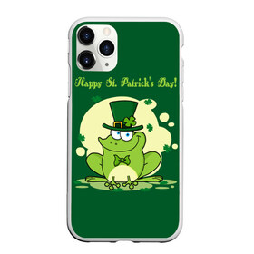 Чехол для iPhone 11 Pro Max матовый с принтом Ирландия в Тюмени, Силикон |  | Тематика изображения на принте: clover | frog | green | happy st. patricks day | ireland | irish | moon | день святого патрика | зелёная | ирландец | ирландия | клевер | луна | лягушка | счастливый | шляпа