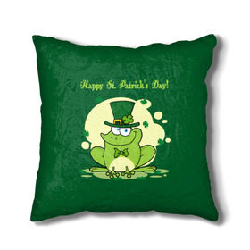 Подушка 3D с принтом Ирландия в Тюмени, наволочка – 100% полиэстер, наполнитель – холлофайбер (легкий наполнитель, не вызывает аллергию). | состоит из подушки и наволочки. Наволочка на молнии, легко снимается для стирки | clover | frog | green | happy st. patricks day | ireland | irish | moon | день святого патрика | зелёная | ирландец | ирландия | клевер | луна | лягушка | счастливый | шляпа