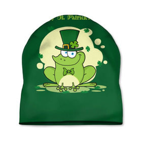 Шапка 3D с принтом Ирландия в Тюмени, 100% полиэстер | универсальный размер, печать по всей поверхности изделия | clover | frog | green | happy st. patricks day | ireland | irish | moon | день святого патрика | зелёная | ирландец | ирландия | клевер | луна | лягушка | счастливый | шляпа