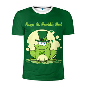 Мужская футболка 3D спортивная с принтом Ирландия в Тюмени, 100% полиэстер с улучшенными характеристиками | приталенный силуэт, круглая горловина, широкие плечи, сужается к линии бедра | clover | frog | green | happy st. patricks day | ireland | irish | moon | день святого патрика | зелёная | ирландец | ирландия | клевер | луна | лягушка | счастливый | шляпа