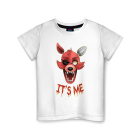 Детская футболка хлопок с принтом Foxy в Тюмени, 100% хлопок | круглый вырез горловины, полуприлегающий силуэт, длина до линии бедер | five nights at freddys | foxy