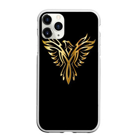 Чехол для iPhone 11 Pro матовый с принтом Gold Phoenix в Тюмени, Силикон |  | злато | золото | клюв | крылья | металл | орёл | птица | феникс