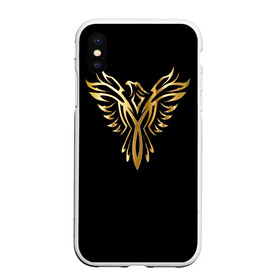 Чехол для iPhone XS Max матовый с принтом Gold Phoenix в Тюмени, Силикон | Область печати: задняя сторона чехла, без боковых панелей | злато | золото | клюв | крылья | металл | орёл | птица | феникс