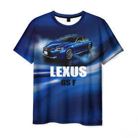 Мужская футболка 3D с принтом Lexus GS F в Тюмени, 100% полиэфир | прямой крой, круглый вырез горловины, длина до линии бедер | gs f | lexus | авто | автомобиль | лексус | машина | спорткар | тачка