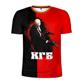 Мужская футболка 3D спортивная с принтом КГБ в Тюмени, 100% полиэстер с улучшенными характеристиками | приталенный силуэт, круглая горловина, широкие плечи, сужается к линии бедра | кгб