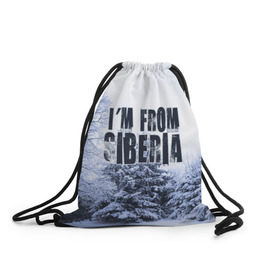 Рюкзак-мешок 3D с принтом Я из Сибири в Тюмени, 100% полиэстер | плотность ткани — 200 г/м2, размер — 35 х 45 см; лямки — толстые шнурки, застежка на шнуровке, без карманов и подкладки | siberia | зима | россия | сибирь | снег | холод