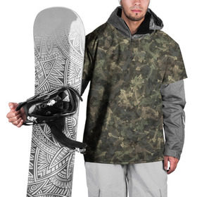 Накидка на куртку 3D с принтом Камуфляж с рыбьими скелетам в Тюмени, 100% полиэстер |  | кость | милитари | море | паттерн | рыба | рыбалка | текстура | хаки