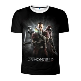 Мужская футболка 3D спортивная с принтом Dishonored в Тюмени, 100% полиэстер с улучшенными характеристиками | приталенный силуэт, круглая горловина, широкие плечи, сужается к линии бедра | Тематика изображения на принте: dishonored