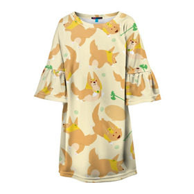 Детское платье 3D с принтом Nasus Dogs в Тюмени, 100% полиэстер | прямой силуэт, чуть расширенный к низу. Круглая горловина, на рукавах — воланы | league of legends | lol | nasus | лига легенд | лол | насус