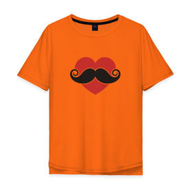 Мужская футболка хлопок Oversize с принтом Носи усы! Wear mustache! в Тюмени, 100% хлопок | свободный крой, круглый ворот, “спинка” длиннее передней части | beard | movember | mustache | борода | усабрь | усы