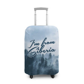 Чехол для чемодана 3D с принтом Я из Сибири в Тюмени, 86% полиэфир, 14% спандекс | двустороннее нанесение принта, прорези для ручек и колес | siberia | лес | россия | сибирь | тайга | холод
