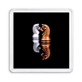 Магнит 55*55 с принтом Ход конём в Тюмени, Пластик | Размер: 65*65 мм; Размер печати: 55*55 мм | 64 | chess | игра | конь | спорт | фигура | шахматы