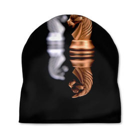 Шапка 3D с принтом Ход конём в Тюмени, 100% полиэстер | универсальный размер, печать по всей поверхности изделия | 64 | chess | игра | конь | спорт | фигура | шахматы