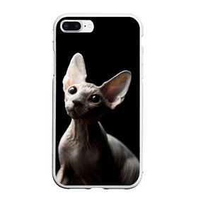 Чехол для iPhone 7Plus/8 Plus матовый с принтом Сфинкс в Тюмени, Силикон | Область печати: задняя сторона чехла, без боковых панелей | black | cat | взгляд | кот | котик | котэ | кошка | сфинкс | уши | черный
