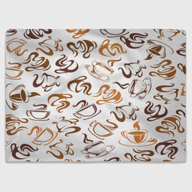 Плед 3D с принтом Кофейник в Тюмени, 100% полиэстер | закругленные углы, все края обработаны. Ткань не мнется и не растягивается | Тематика изображения на принте: chocolate | coffee | sweet | бобы | зерна | кофе | напиток | пенка | сладкое | чашки | шоколад