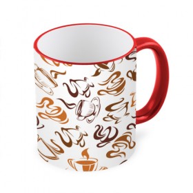 Кружка 3D с принтом Кофейник в Тюмени, керамика | ёмкость 330 мл | chocolate | coffee | sweet | бобы | зерна | кофе | напиток | пенка | сладкое | чашки | шоколад
