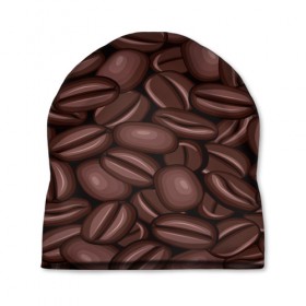 Шапка 3D с принтом Зёрна кофе в Тюмени, 100% полиэстер | универсальный размер, печать по всей поверхности изделия | beans | coffee | бобы | паттерн