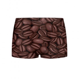 Мужские трусы 3D с принтом Зёрна кофе в Тюмени, 50% хлопок, 50% полиэстер | классическая посадка, на поясе мягкая тканевая резинка | beans | coffee | бобы | паттерн