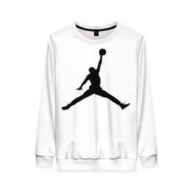 Женский свитшот 3D с принтом Michael Jordan в Тюмени, 100% полиэстер с мягким внутренним слоем | круглый вырез горловины, мягкая резинка на манжетах и поясе, свободная посадка по фигуре | логотип майкл джордан
