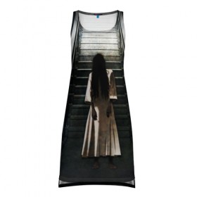 Платье-майка 3D с принтом Девочка в Тюмени, 100% полиэстер | полуприлегающий силуэт, широкие бретели, круглый вырез горловины, удлиненный подол сзади. | звонок | лестница | призрак | садако