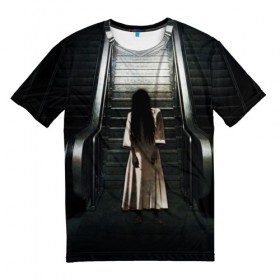 Мужская футболка 3D с принтом Девочка в Тюмени, 100% полиэфир | прямой крой, круглый вырез горловины, длина до линии бедер | звонок | лестница | призрак | садако