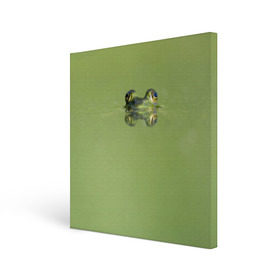 Холст квадратный с принтом Лягушка в Тюмени, 100% ПВХ |  | Тематика изображения на принте: болото | жаба | животные | лягушка