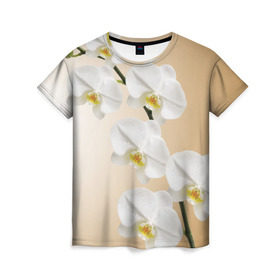 Женская футболка 3D с принтом Orhid в Тюмени, 100% полиэфир ( синтетическое хлопкоподобное полотно) | прямой крой, круглый вырез горловины, длина до линии бедер | Тематика изображения на принте: девушки | красота | орхидея | прелесть | цветы