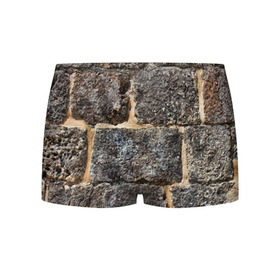 Мужские трусы 3D с принтом Старый замок в Тюмени, 50% хлопок, 50% полиэстер | классическая посадка, на поясе мягкая тканевая резинка | замок | игра | кирпич | пейнтбол | стена | страйкбол | укрытие