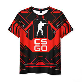 Мужская футболка 3D с принтом CS:GO в Тюмени, 100% полиэфир | прямой крой, круглый вырез горловины, длина до линии бедер | counter strike | team | игра | игрок | коммандос | стрелок