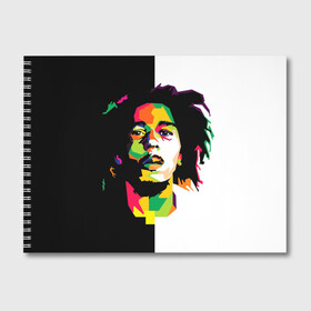 Альбом для рисования с принтом Bob Marley в Тюмени, 100% бумага
 | матовая бумага, плотность 200 мг. | Тематика изображения на принте: боб марли | поп арт