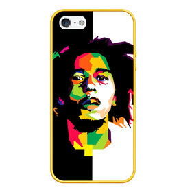 Чехол для iPhone 5/5S матовый с принтом Bob Marley в Тюмени, Силикон | Область печати: задняя сторона чехла, без боковых панелей | боб марли | поп арт