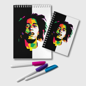 Блокнот с принтом Bob Marley в Тюмени, 100% бумага | 48 листов, плотность листов — 60 г/м2, плотность картонной обложки — 250 г/м2. Листы скреплены удобной пружинной спиралью. Цвет линий — светло-серый
 | боб марли | поп арт