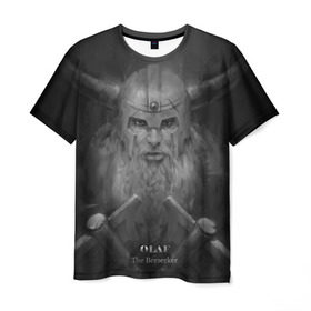 Мужская футболка 3D с принтом Олаф в Тюмени, 100% полиэфир | прямой крой, круглый вырез горловины, длина до линии бедер | league of legends | lol | olaf | viking | викинг | лига легенд | лол | олаф