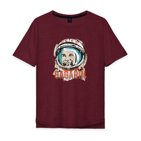 Мужская футболка хлопок Oversize с принтом Юрий Гагарин. Первый в космосе в Тюмени, 100% хлопок | свободный крой, круглый ворот, “спинка” длиннее передней части | восток | звезды | космов | первый | ракета | ссср | юрий гагарин