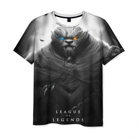 Мужская футболка 3D с принтом Rengar LoL в Тюмени, 100% полиэфир | прямой крой, круглый вырез горловины, длина до линии бедер | league of legends | lol | rengar | лига легенд | лол | ренгар | тигр