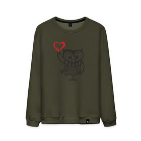 Мужской свитшот хлопок с принтом Сова с сердцем в Тюмени, 100% хлопок |  | owl | сова | совушка