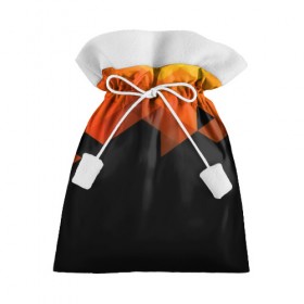 Подарочный 3D мешок с принтом Trianse в Тюмени, 100% полиэстер | Размер: 29*39 см | Тематика изображения на принте: оранжевый | полигон | треугольники | черный