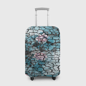 Чехол для чемодана 3D с принтом Цветочный узор в Тюмени, 86% полиэфир, 14% спандекс | двустороннее нанесение принта, прорези для ручек и колес | мозаика | разноцветный | текстура | трещины | цветы