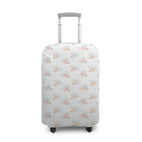 Чехол для чемодана 3D с принтом Нежные цветы в Тюмени, 86% полиэфир, 14% спандекс | двустороннее нанесение принта, прорези для ручек и колес | Тематика изображения на принте: розы