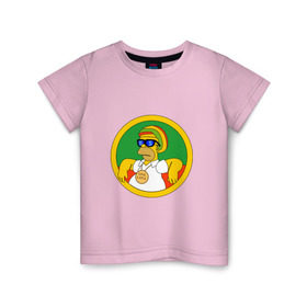 Детская футболка хлопок с принтом Раста-Гомер в Тюмени, 100% хлопок | круглый вырез горловины, полуприлегающий силуэт, длина до линии бедер | гомер | мульт | симпсоны