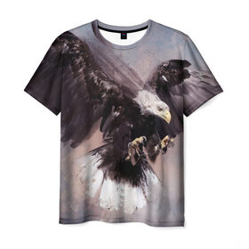 Мужская футболка 3D с принтом Eagle в Тюмени, 100% полиэфир | прямой крой, круглый вырез горловины, длина до линии бедер | artwork | birds | eagle