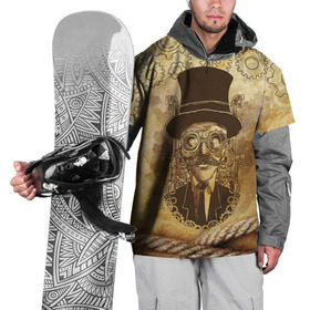 Накидка на куртку 3D с принтом Стимпанк человек в Тюмени, 100% полиэстер |  | Тематика изображения на принте: steampunk | steampunk man | в цилиндре | в шляпе | канат | механизм | стимпанк | усы | человек