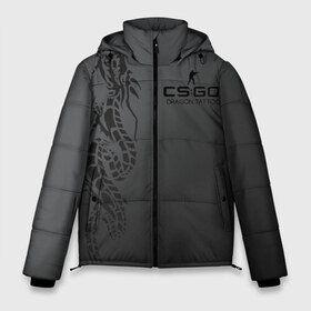 Мужская зимняя куртка 3D с принтом csgo - Dragon tattoo glock-18 style (Татуировка дракона) в Тюмени, верх — 100% полиэстер; подкладка — 100% полиэстер; утеплитель — 100% полиэстер | длина ниже бедра, свободный силуэт Оверсайз. Есть воротник-стойка, отстегивающийся капюшон и ветрозащитная планка. 

Боковые карманы с листочкой на кнопках и внутренний карман на молнии. | Тематика изображения на принте: csgo | dragon tattoo | glock | ксго | татуировка дракона