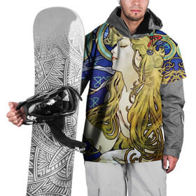 Накидка на куртку 3D с принтом Alphonse Maria Mucha в Тюмени, 100% полиэстер |  | Тематика изображения на принте: 