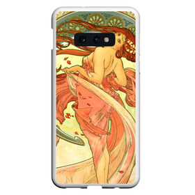 Чехол для Samsung S10E с принтом Alphonse Maria Mucha в Тюмени, Силикон | Область печати: задняя сторона чехла, без боковых панелей | Тематика изображения на принте: alphonse maria mucha | artist | drawing | girl | painting | pattern | patterns | альфонс | графика | девушка | живопись | картина | мария | муха | орнамент | узоры | художник