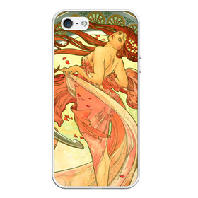 Чехол для iPhone 5/5S матовый с принтом Alphonse Maria Mucha в Тюмени, Силикон | Область печати: задняя сторона чехла, без боковых панелей | Тематика изображения на принте: alphonse maria mucha | artist | drawing | girl | painting | pattern | patterns | альфонс | графика | девушка | живопись | картина | мария | муха | орнамент | узоры | художник